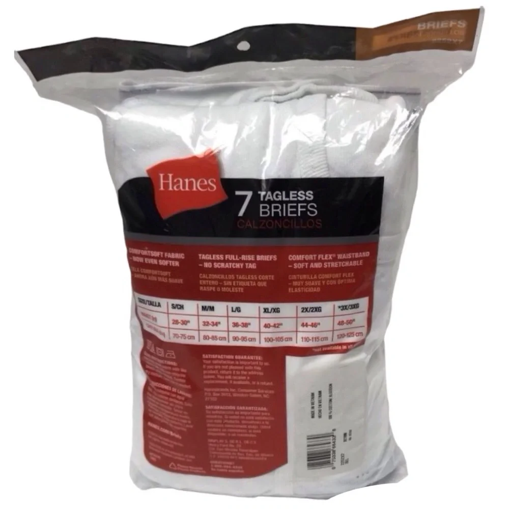 Hanes 7 pk. White Tagless ComfortFlex Briefs (NWT) (Size: 3X)